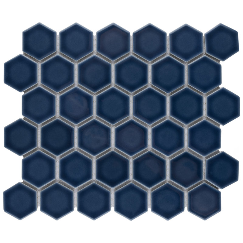 Carreau de mosaïque en porcelaine Merola, Bleu denim