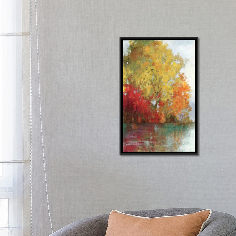 «Forest Reflection II», reproduction sur toile, H 26 po x l 18 po x P 1,5 po, Toile avec cadre noir, Pas de tapis