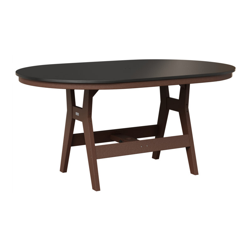 Table de bar berlinoise Berlin, Chocolat / Brun, H 38,87 po x l 64 po x P 44 po, Noir martelé