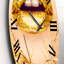 Gros plan sur Golden Woman Lips II - horloge murale moderne-60280068-93602115