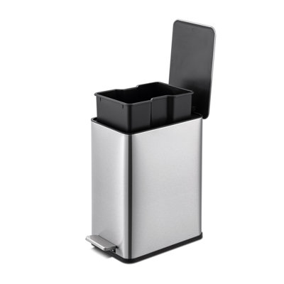 Basics by Wayfair™ 50L Stainless Steel Rectangular Step-On Trash Can