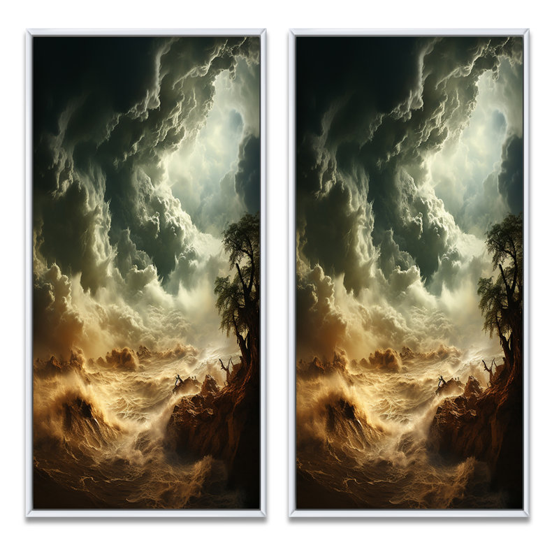 «Storm Mystical Cyclone II», 2 pièces, H 40 po x l 40 po, Cadre blanc