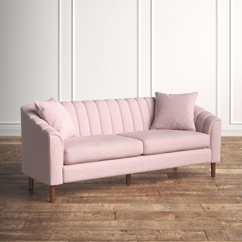 Avett Upholstered 84.5'' Sofa, Light Blush 100% Polyester