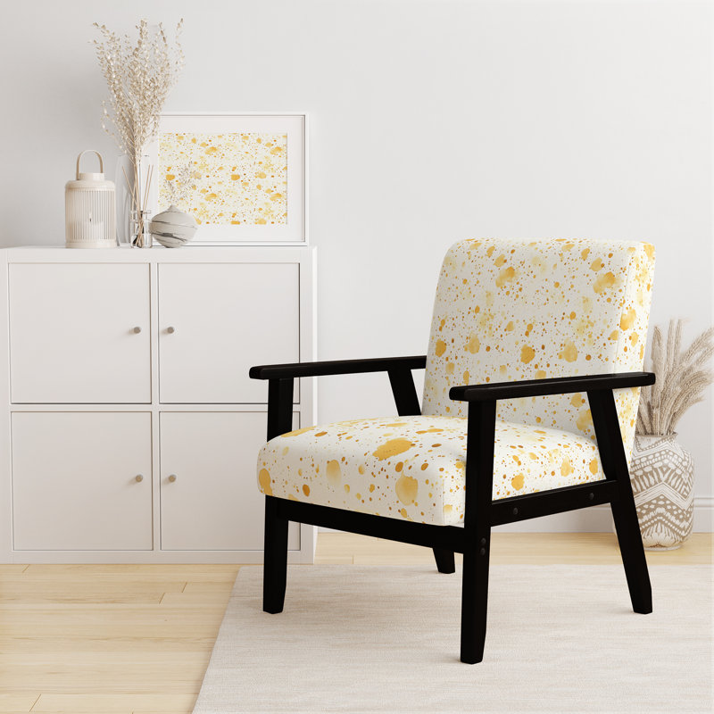 Chaise rembourrée Modern, Accoudoirs carrés noirs