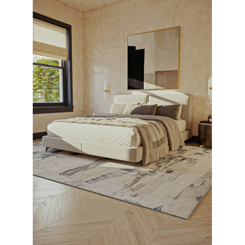 Heidegret Washable Abstract Indoor Rug, Round 3'