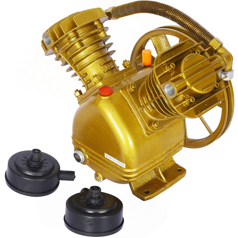 Compresseur d'air 3HP 115PSI Type-V, cylindre simple, tête de pompe de compresseur d'or, étape unique, 3HP, 2 pistons, compresseur V
