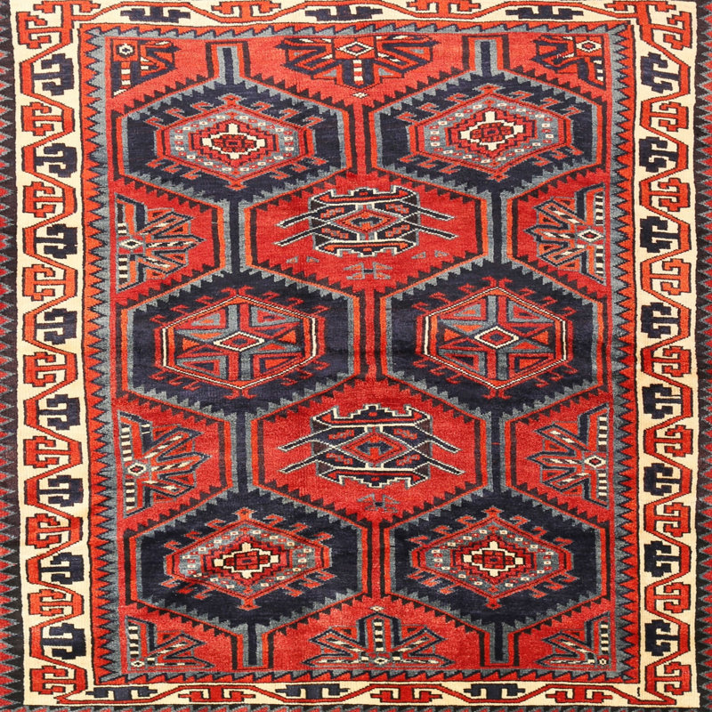 Tapis rouge à motif sud-ouest, Carré 8 pi