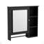 Armoire de rangement murale pour salle de bain, armoires à pharmacie avec grande porte miroir, tablettes réglables et trois niveaux de rangement ouverts (meuble-lavabo non inclus)-1096130497