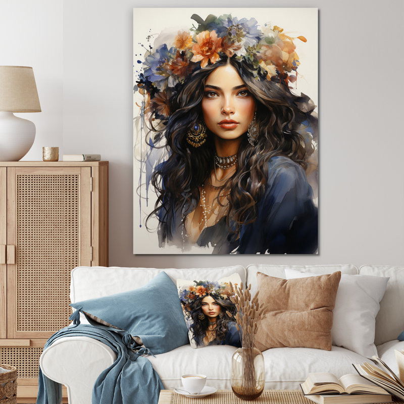 «Trevonn Boho Latina Bohemian Queen», reproduction sur toile, H 20 po x l 12 po x P 1 po, Toile tendue
