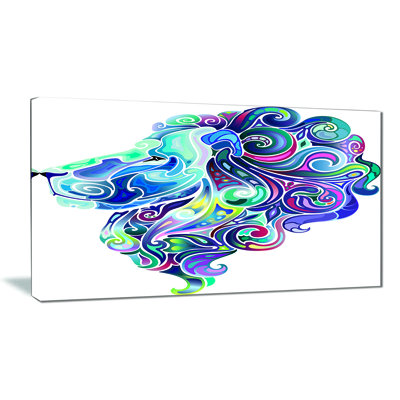 « blue lion abstract art », impression