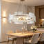 Lustre tambour moderne 26 lumières 8 pouces, luminaire suspendu en verre argenté, hauteur réglable pour salle à manger, salon, îlot de cuisine, bureau