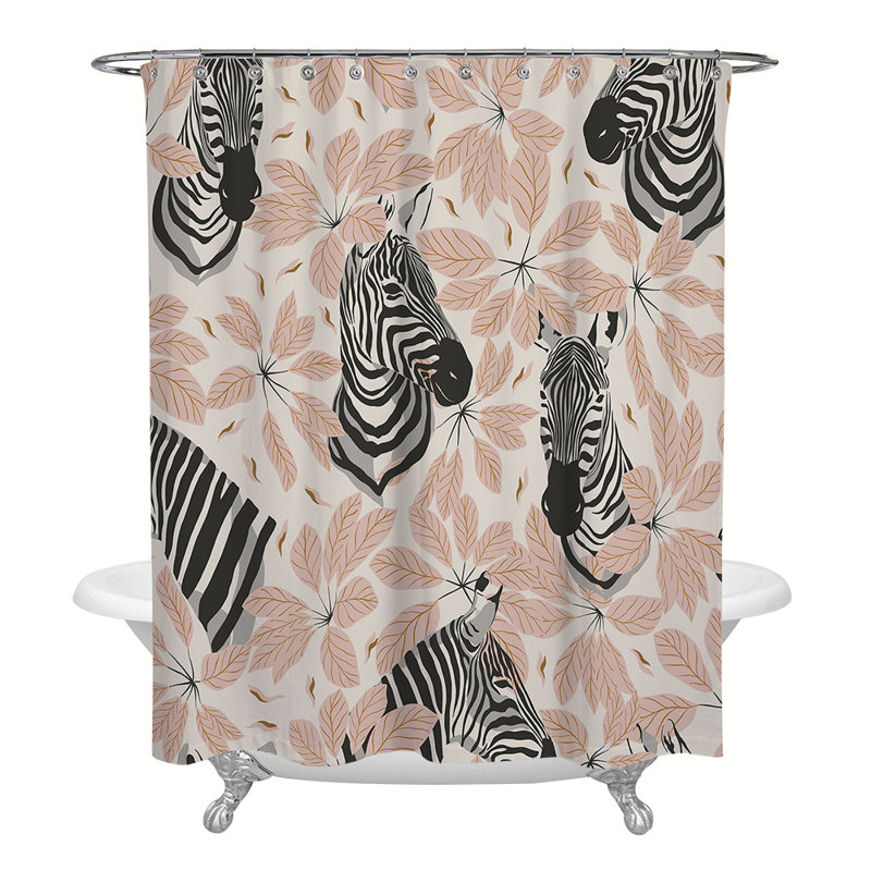 Rideau de douche simple à motif floral, H 72 po x l 70 po