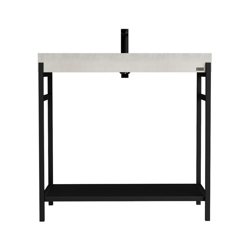 36'' W Single Vanity, Beach, Polished Chrome, Single Hole