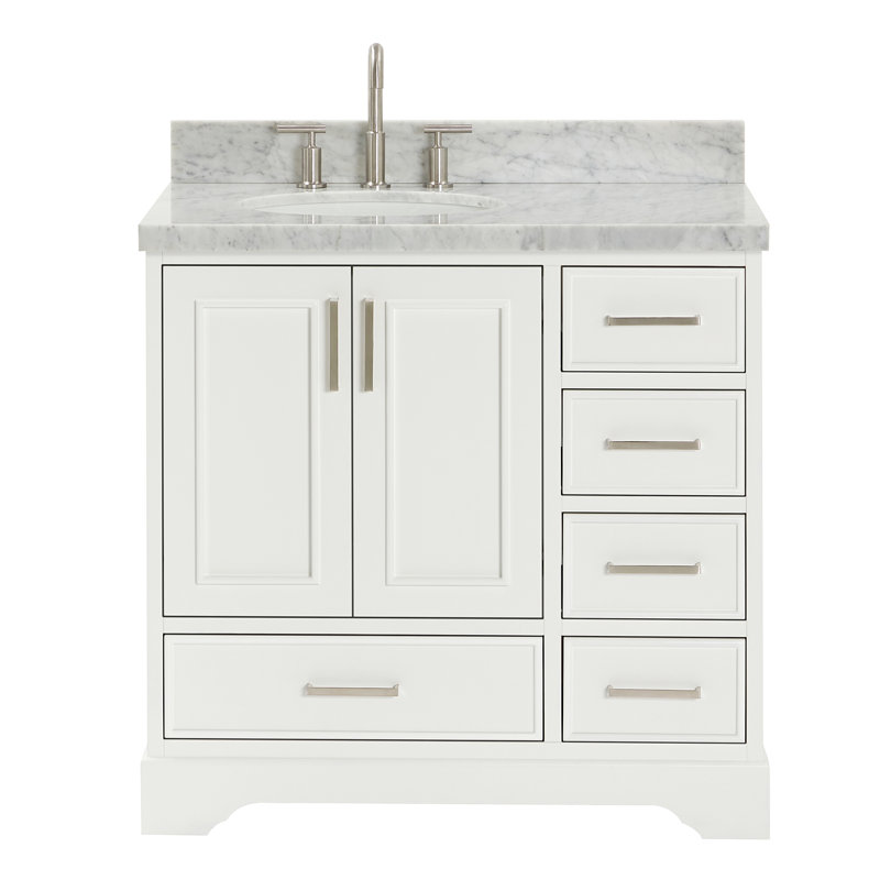 Meuble-lavabo simple avec plateau Abshire 37, Blanc