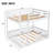 Full over Full Wood Bunk Bed with Ladder and Guardrails, White-757959339