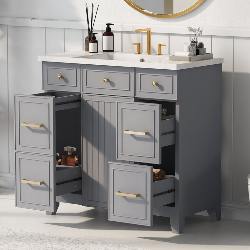 Rangement pour salle de bain Chandace, Gris