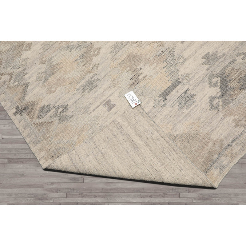 Tapis beige intérieur / extérieur en laine tissé à plat à la main de style sud-ouest Rustand Rustand