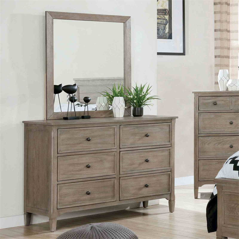 Mobilier de chambre à coucher à poignées rondes gris foncé