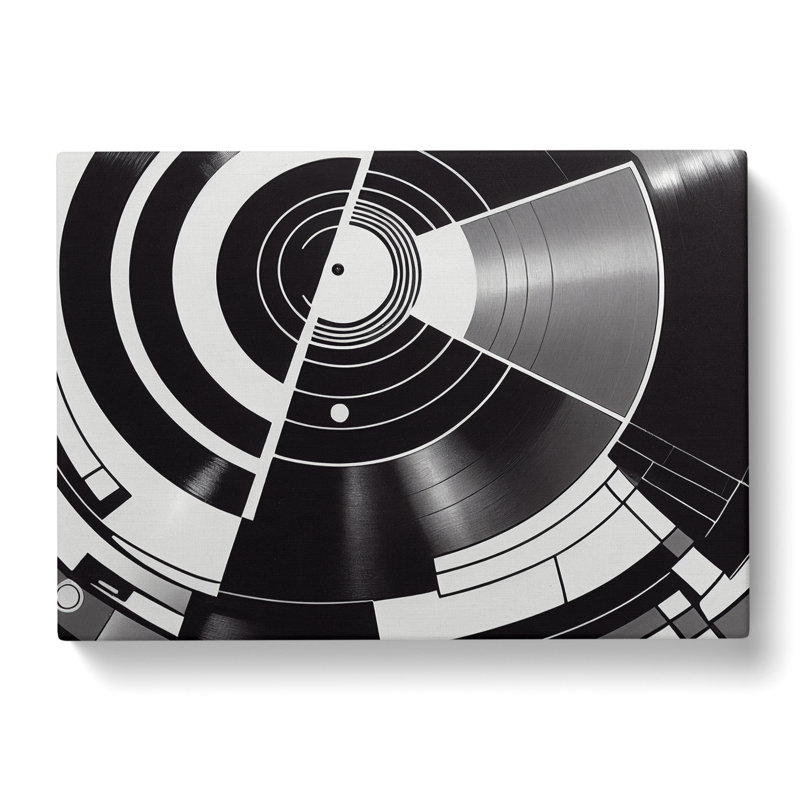 Abstract Vinyl Record - Wrapped Canvas, 50cm H x 76cm W x 3cm D