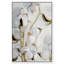 Tige dorée florale, fleurs de coton blanc moderne - peinture sur toile-73061376-73061379