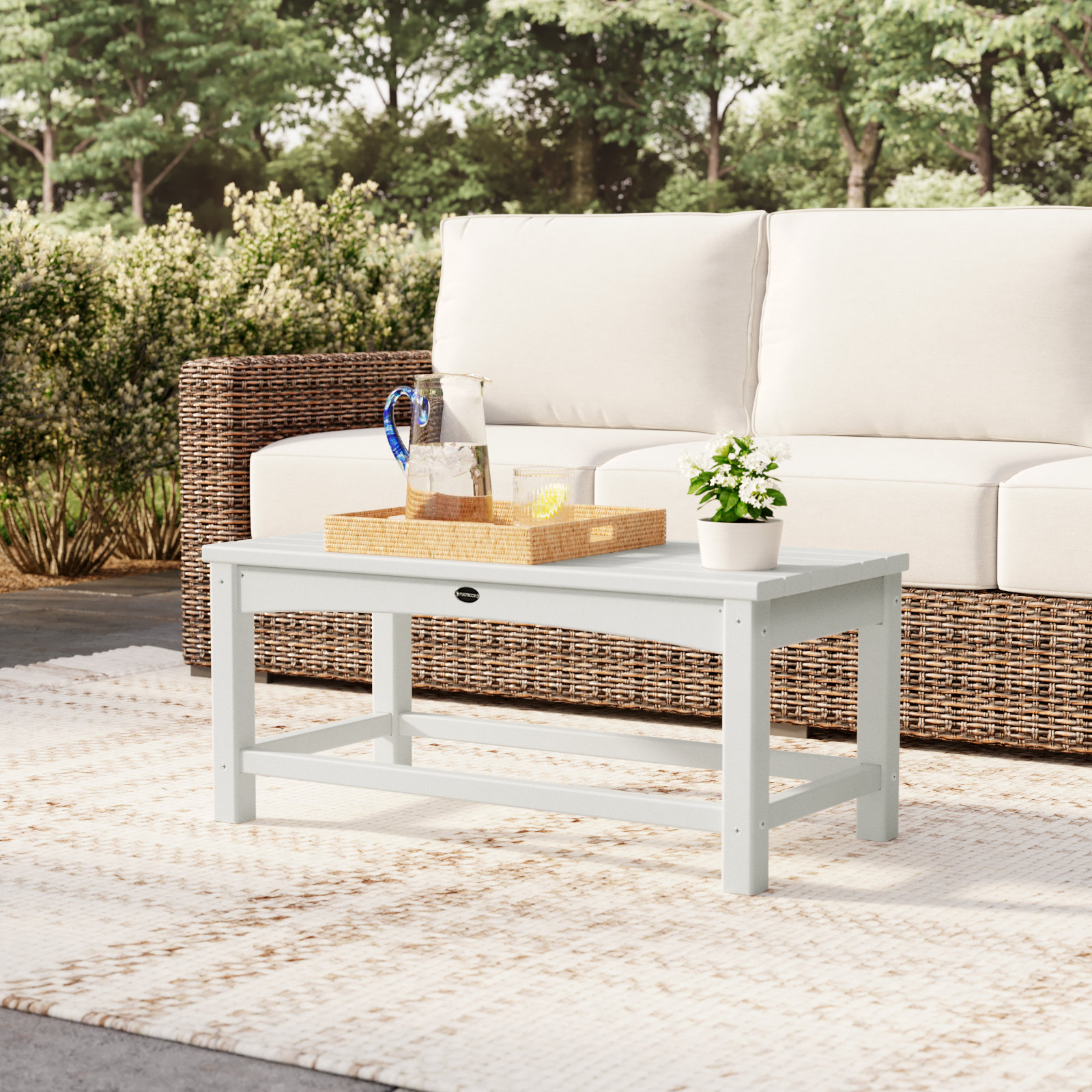 POLYWOOD® Club 18" Patio Table, White