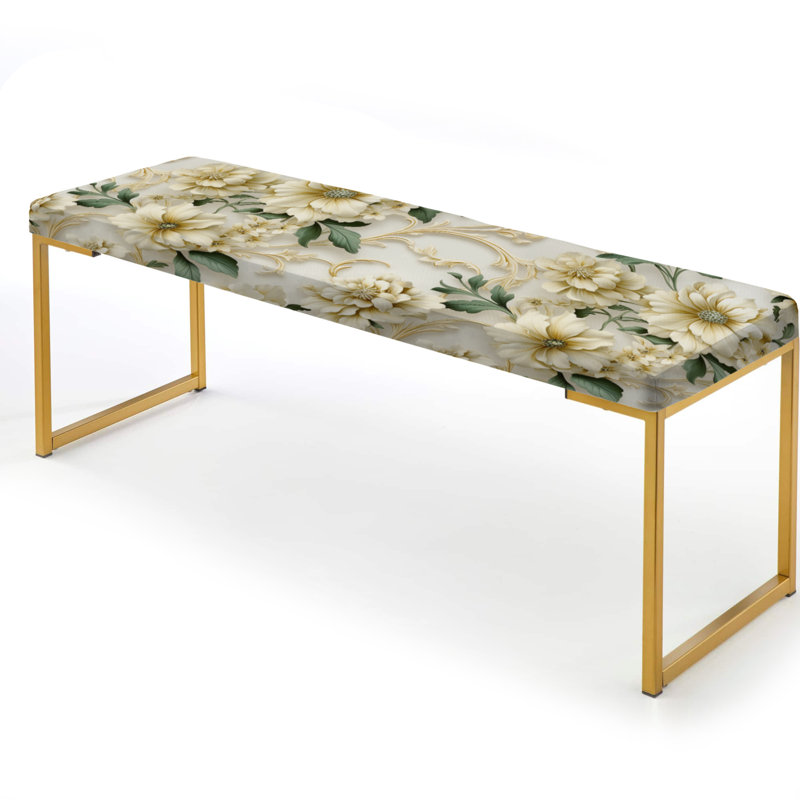 Banc victorien en dentelle rétro avec motif floral en treillis rétro