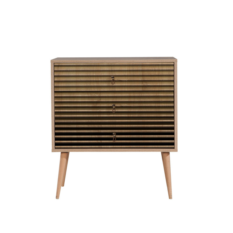 Bosse 80cm W 3 - Drawer Chest of Drawers, Yellow/Black