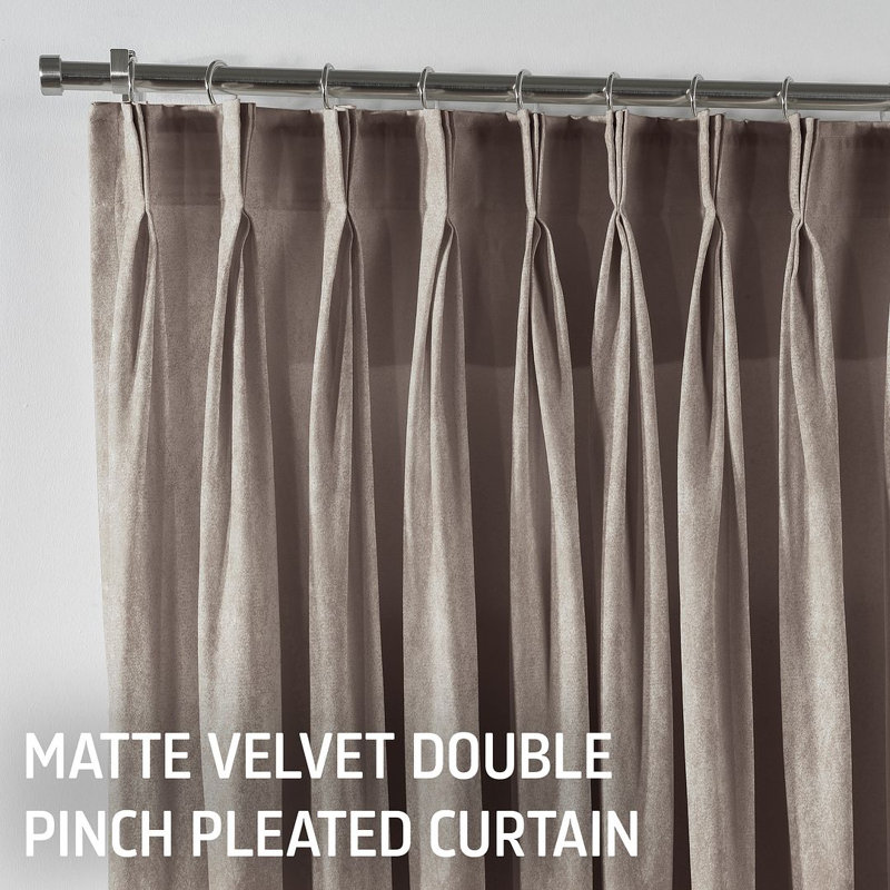 Room Darkening Single Curtain Panel, Tan, 245 W x 295 D cm