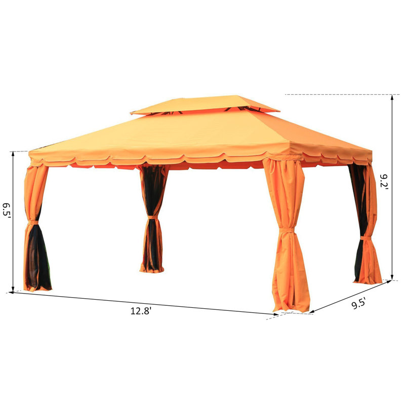 Abri de jardin en aluminium l 13 pi P 9,5 pi Outsunny