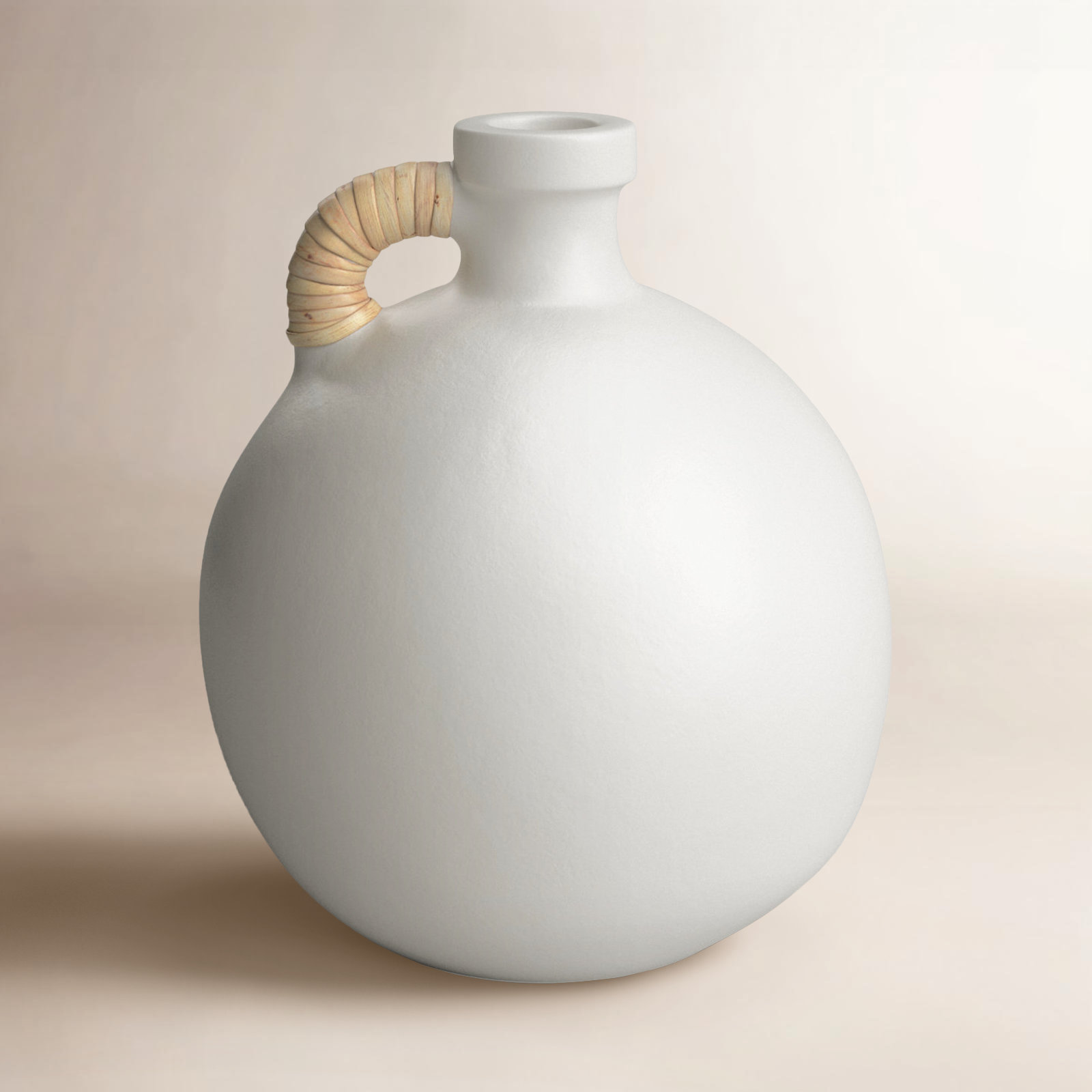 Winslet Terracotta Table Vase, White, 10.95" H x 9.35" W x 9.35" D