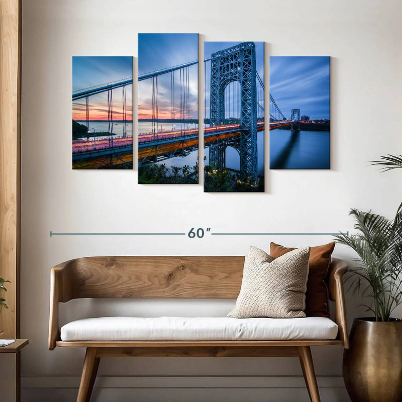 George Washington Bridge At Dawn, 32" H x 52" W