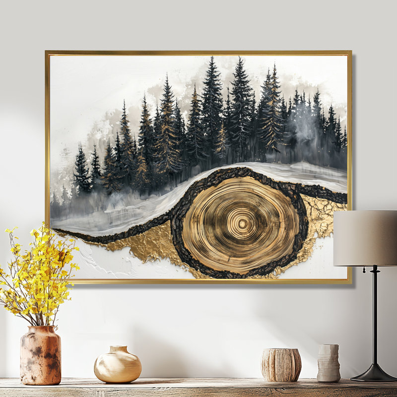 Gerrin - Landscapes Wall Art, H 24 po x l 32 po, Impression encadrée flottante, Doré