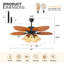Ventilateur de plafond DC avec lumière DEL et télécommande Bluetooth-100219572