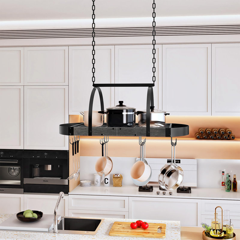 Hanging Pot Rack, Charcoal Black