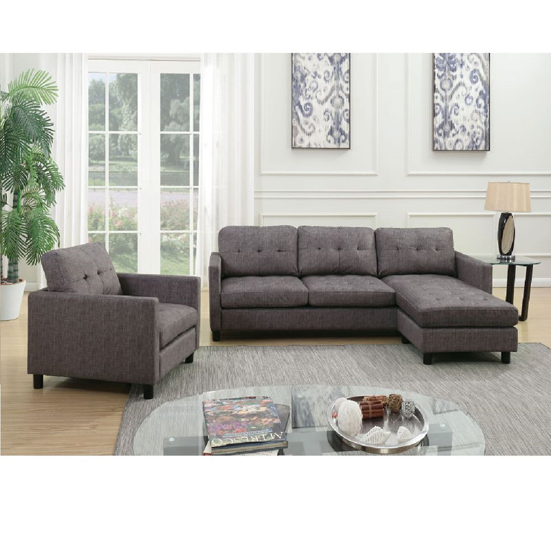 Canapé modulaire de 84 po faisant face à la droite avec repose-pieds 84 po