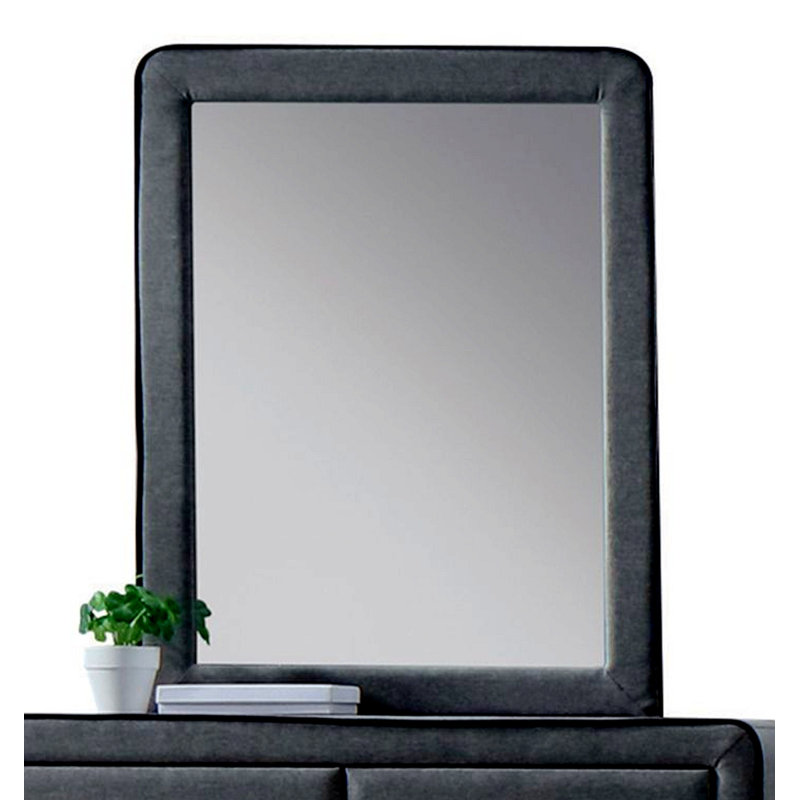 Valda Light Gray Fabric Mirror