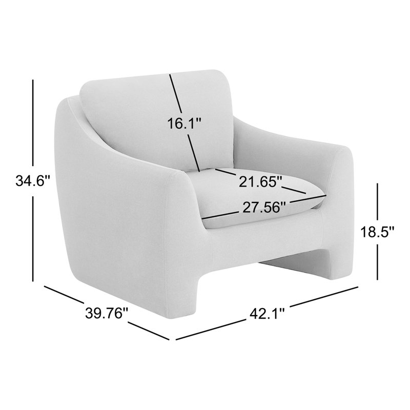 Fauteuil moderne rembourré Elodie, Velours forêt Vesper