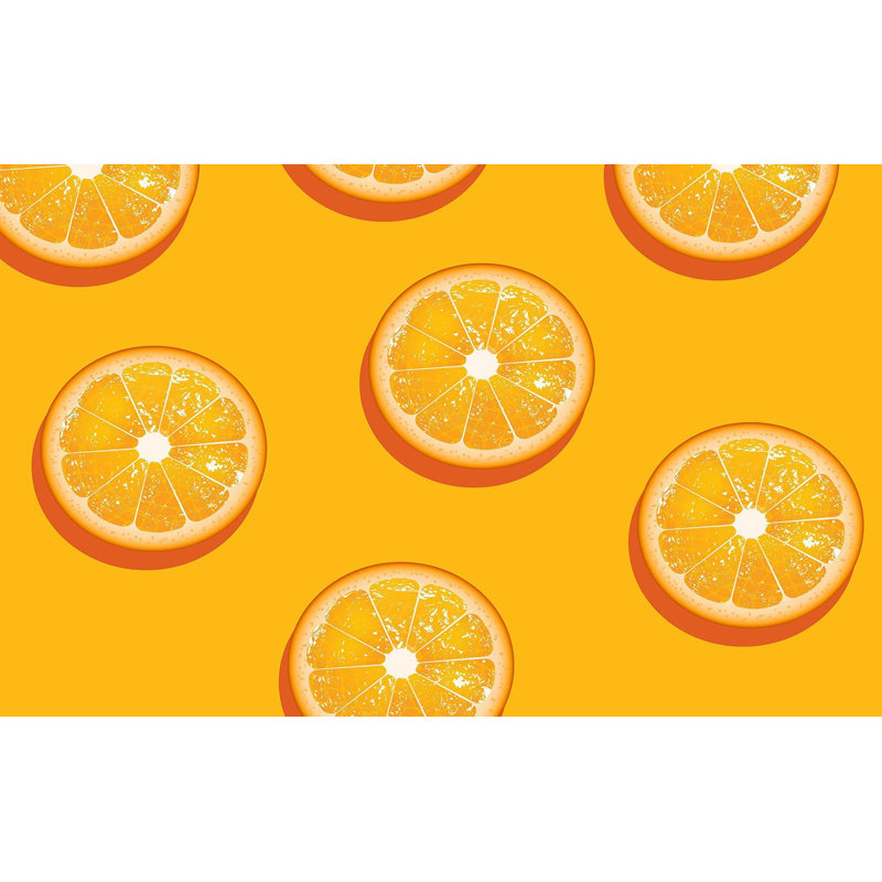 Papier peint de qualité supérieure - Motif de tranches d'orange, L 96 po x l 120 po