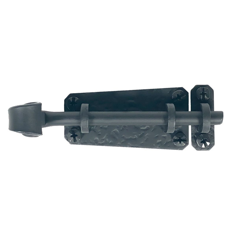Matte Black Forged Iron Surface Bolt for Gates and Cabinets