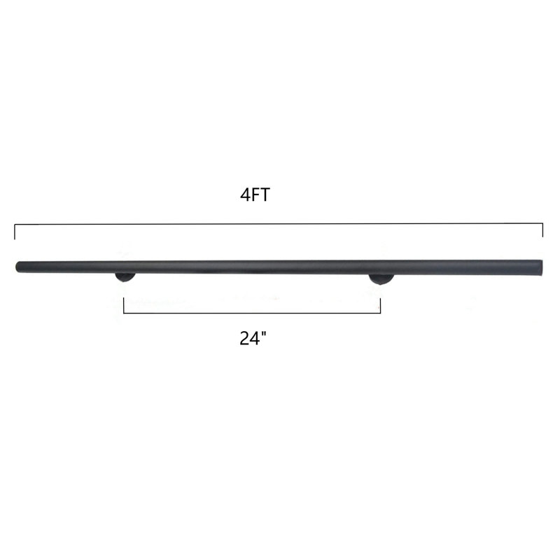 Ensemble de glissières pour bureau coulissant, 4 pi, Noir