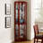 6 Shelf Lighted Corner Curio Cabinet With Adjustable Tempered Glass Shelves And Mirror Back(E26 Light Bulb Not Included)-1615673187