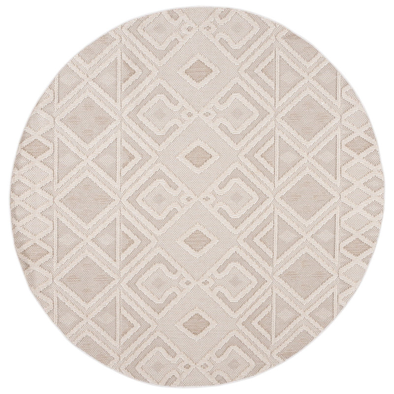 Dennishia Performance Geometric Rug, Round 6'7"