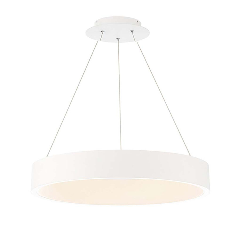 Luminaire suspendu cylindrique à 1 lumière DEL Romain, H 4 po x l 18 po x P 18 po, Blanc