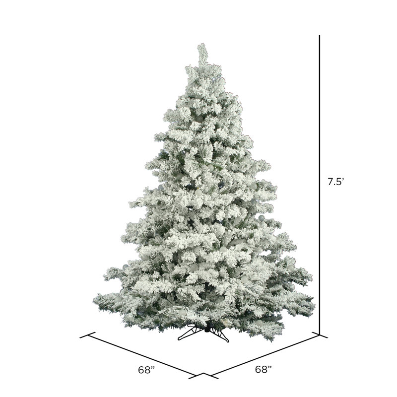 Flocked Alaskan White Pine Artificial Christmas Tree, 7.5' H