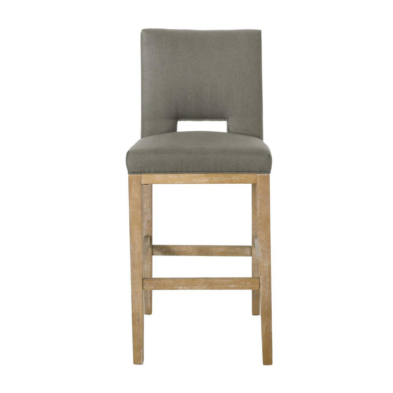 Upholstered Counter Stool with Solid Wood Frame