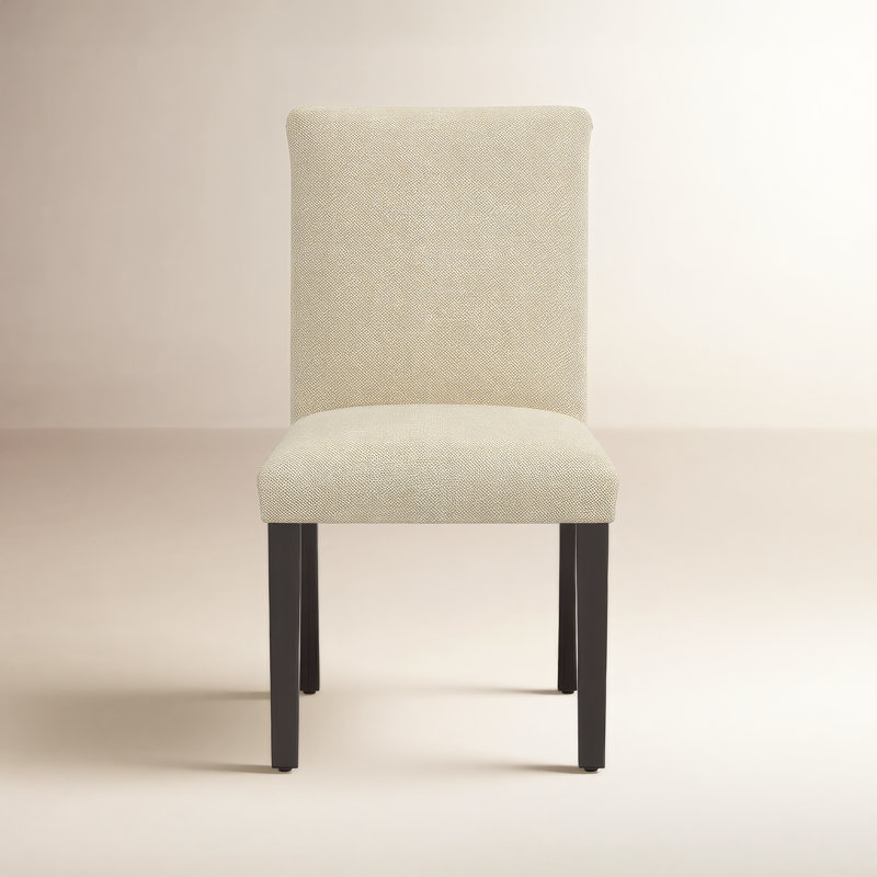 Benson 20'' H Upholstered Side Chair, Classic White Velvet, Espresso
