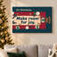 Art mural en toile de fond bleu sarcelle avec table de Noël rouge-2130858136