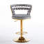 Élégant tabouret de bar gris avec des pieds dorés, une assise confortable, convient aux tabourets de café, des coussins moelleux et des espaces de vie idéaux