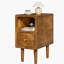 Table de chevet étroite, table de chevet en bois massif avec tiroirs, table de chevet moderne en noyer médiéval, petite table d'appoint avec support de rangement ouvert, convient aux chambres à coucher (12 pouces)-1701659405-1699720154