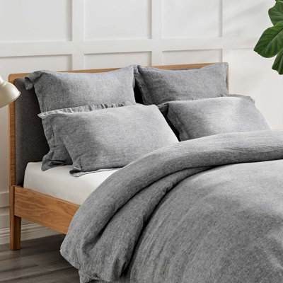 Washed Linen Heathered Stone Duvet Cover